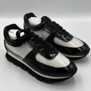 NWB Jessica Rich Transparent Sneakers Noir Black Women's Size 40